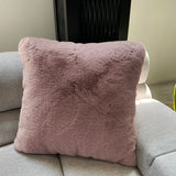 Soft Cozy Fuzzy Faux Fur Pillow - Faux Fur Fabric, Solid, 20" X 20", Black, Charcoal Gray, Offwhite, Silver, Mocha, Rose, Navy, Honey Gold, Teal Blue (1 Piece)
