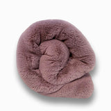 Soft Cozy Faux Fur Blanket Coverlet Bedspread Throw Bedcover Quilt Polyester Fabric - Rose, Crystal Velvet Backing, 50" X 60" (1 Piece)