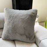 Soft Cozy Fuzzy Faux Fur Pillow - Faux Fur Fabric, Solid, 20" X 20", Black, Charcoal Gray, Offwhite, Silver, Mocha, Rose, Navy, Honey Gold, Teal Blue (1 Piece)