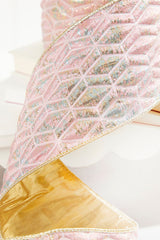 4" x 5 Yard Pink Chadwick Dupioni Back Ribbon
