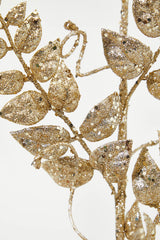 35” Champagne Glitter Leaf Spray