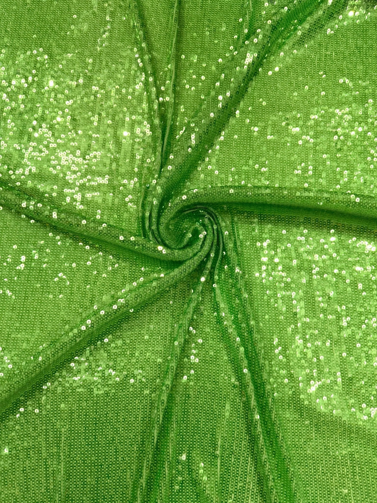 Chain Iridescent Shiny Sequins 4 Way Stretch Mesh Fabric - Hot Pink, Apple Green, 54" Width (1 Yard)