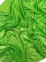 Chain Iridescent Shiny Sequins 4 Way Stretch Mesh Fabric - Hot Pink, Apple Green, 54" Width (1 Yard)
