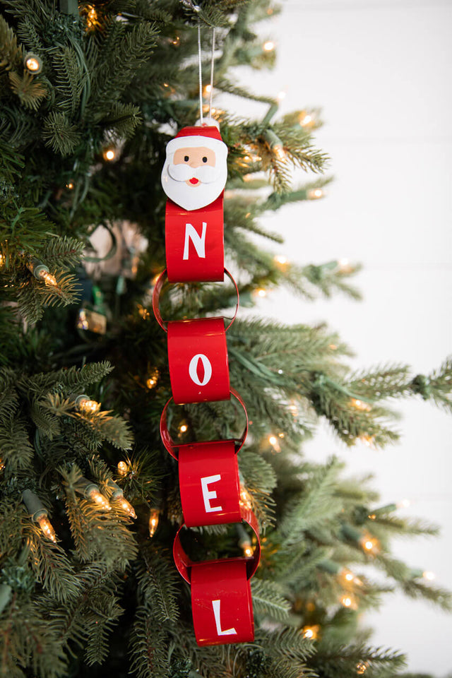 14” Santa/Snowman Metal Ornament