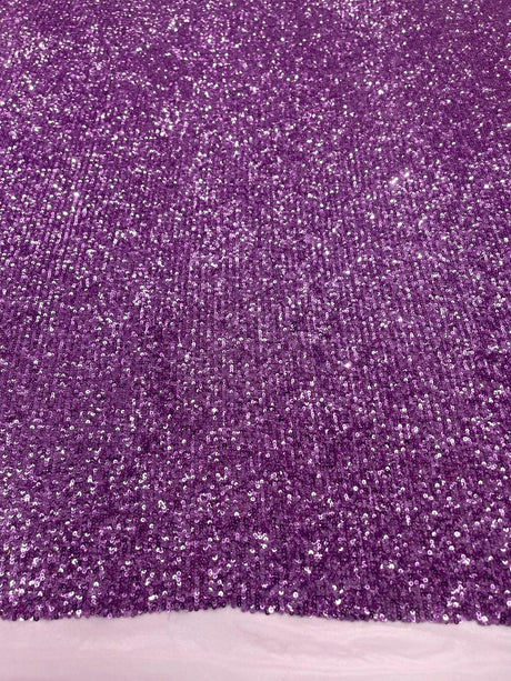 Chain Sequin 4 Way Stretch Mesh Fabric - Purple, Light Blue, 54" Width (1 Yard)