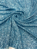 Chain Sequin 4 Way Stretch Mesh Fabric - Purple, Light Blue, 54" Width (1 Yard)