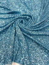 Chain Sequin 4 Way Stretch Mesh Fabric - Purple, Light Blue, 54" Width (1 Yard)