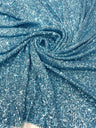 Chain Sequin 4 Way Stretch Mesh Fabric - Purple, Light Blue, 54" Width (1 Yard)