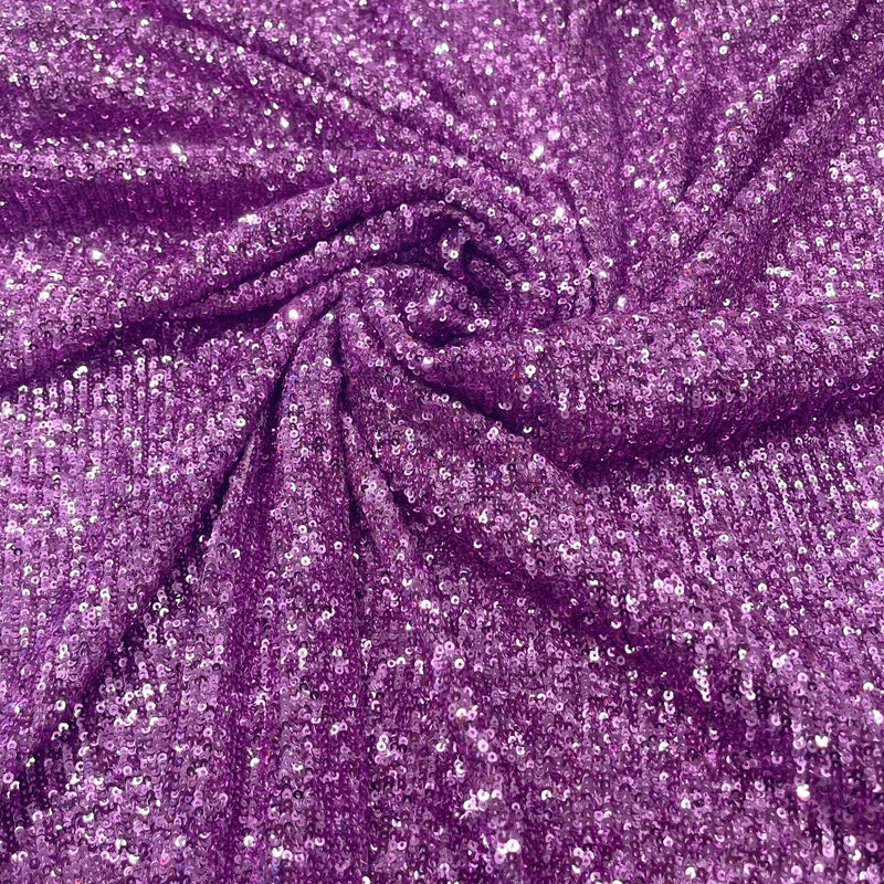 Chain Sequin 4 Way Stretch Mesh Fabric - Purple, Light Blue, 54" Width (1 Yard)