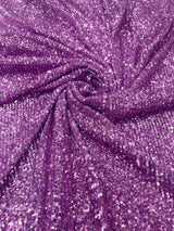 Chain Sequin 4 Way Stretch Mesh Fabric - Purple, Light Blue, 54" Width (1 Yard)