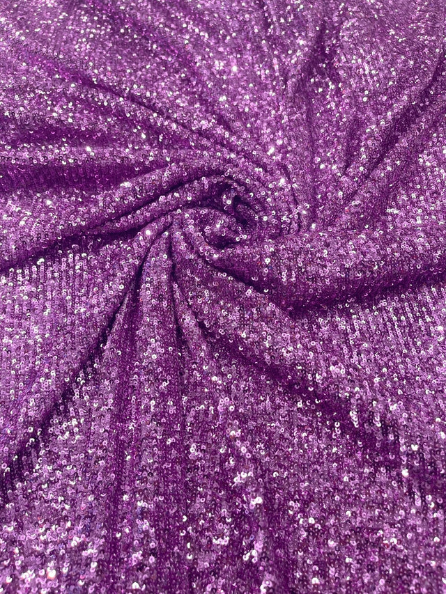 Chain Sequin 4 Way Stretch Mesh Fabric - Purple, Light Blue, 54" Width (1 Yard)