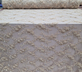 Beaded Bridal Lace Champagne Floral Mesh