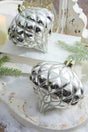6” Shiny Diamond, Champagne Onion Finial Ornament - Box of 2