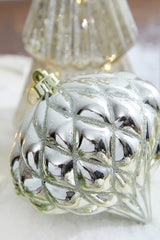 6” Shiny Diamond, Champagne Onion Finial Ornament - Box of 2