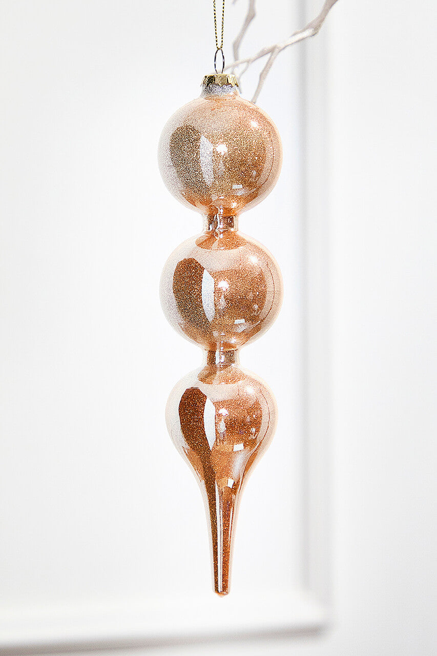 10 Inch Glass Champagne Drop Ornament