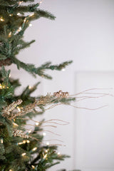 30” Glitter Berry Spike/Twig Spray Champagne