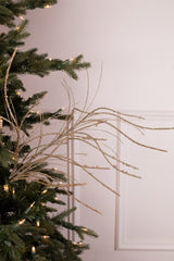 32” Champagne Glitter Curly Willow/Grass Spray