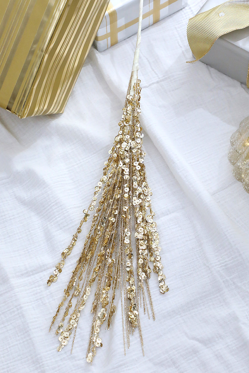 28” Sequin Glitter Grass Spray