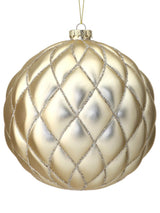 15 CM Champagne Matte Glitter Net Ball Ornament