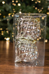 6” Shiny Diamond, Champagne Onion Finial Ornament - Box of 2