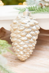 6" Pearlescent Pinecone Ornament