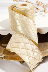 Champagne Gold Dupion Ribbon 4Inch x 10 Yard