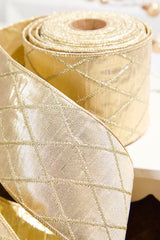 Champagne Gold Dupion Ribbon 4Inch x 10 Yard