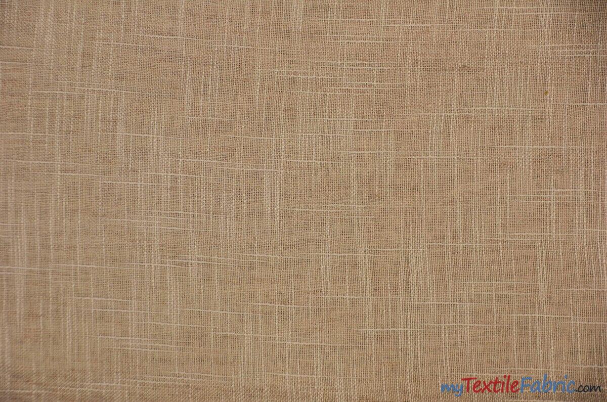 Faux Sheer Linen Polyester Fabric - Semi Sheer, Textured, 108" Wide, Multiple Colors (1 Yard)