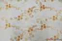 Ribbon Taffeta Polyester Fabric - Embroidered Ribbon Cord, Multiple Colors, 54" Width (1 Yard)