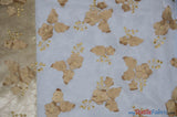 Applique Organza Polyester Fabric - Sheer Leaf Applique, Double Scallop Edge, 50/52" Wide (1 Yard)