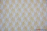 Giselle Floral Lace Polyester Spandex Fabric - Sheer Vintage Stretch Lace, 58/60" Width, Multiple Colors (1 Yard)