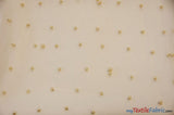 Very Soft Tulle With Pearls Polyester Fabric - Sheer Beaded Tulle, 52" Width (1 Yard)