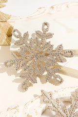 7.75" Jewel Beaded Snowflake Ornament - Champagne