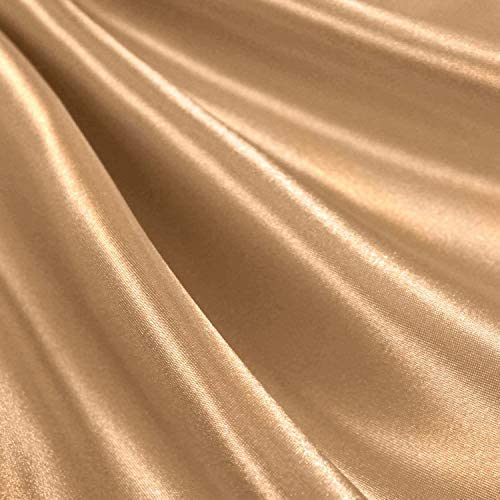 Champagne Satin Charmeuse Fabric - Champagne Solid, 60" Width