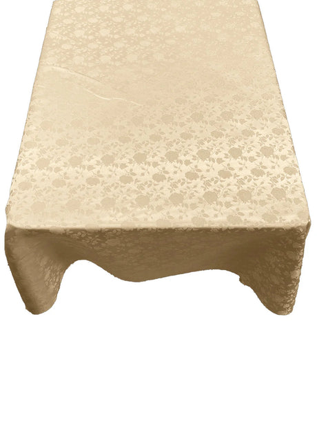 Square Tablecloth Roses Jacquard Satin Fabric - Floral Jacquard, 42" X 42" (1 Piece)