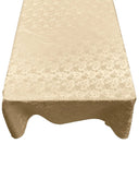 Square Tablecloth Roses Jacquard Satin Fabric - Floral Jacquard, 51" X 51" (1 Piece)