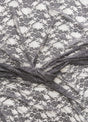 Charcoal Grey Nylon Spandex Fabric - 4-Way Stretch Vintage Look Shimmery Floral Lace Sheer, Charcoal Grey, 58/60" Width (1 Yard)