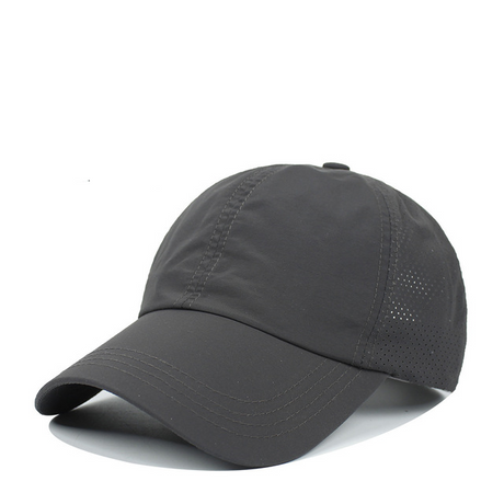 Criss-Cross Cap - Charcoal Fabric - Charcoal, Criss-Cross Ponytail Slot, Adjustable Strap (1 Unit)