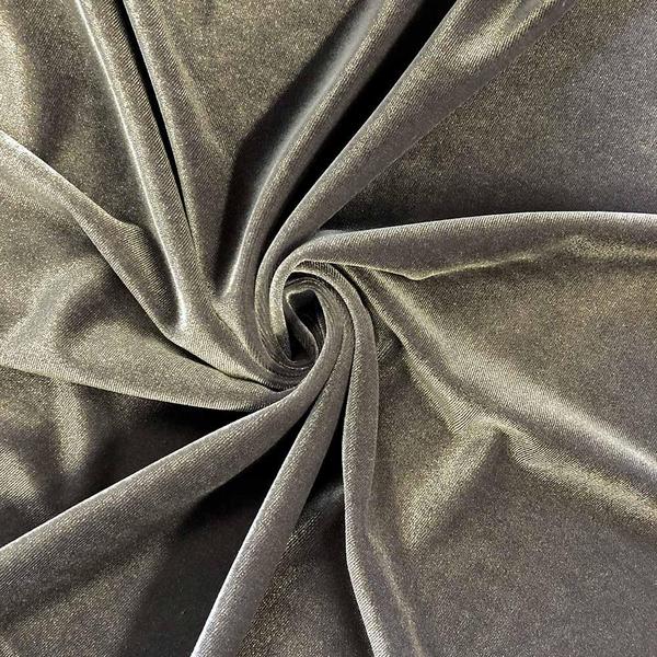 Charcoal Stretch Velvet Fabric,