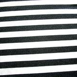 Rayon Lycra Jersey Knit Heathered Charcoal and Ivory Stripes 28" Remnant