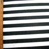 Rayon Lycra Jersey Knit Heathered Charcoal and Ivory Stripes 28" Remnant