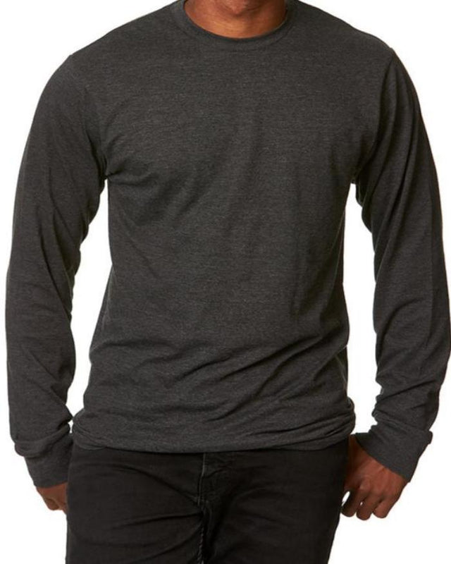 Lucky Friends 1501 Long Sleeve Cotton Fabric - Charcoal Heather, Adult Long Sleeve (1 Piece)