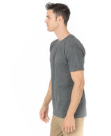 Lucky & Blessed Life 3142P Polyester Cotton Fabric - Charcoal Heather, Sublimation T-Shirt, 4.2 Oz, Side Seam, Ribbed Neck (1 Piece)