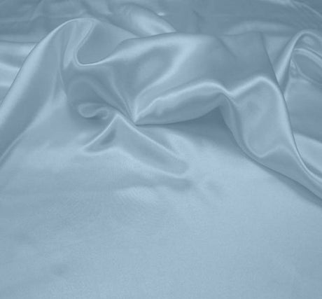 Charmeuse 100 Percent Polyester Fabric - Baby Blue, Satin Sheen, 58/60" Width (1 Yard)