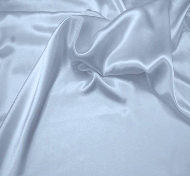Charmeuse Blue 100 Percent Polyester Fabric - Blue Satin Charmeuse, 58/60" Width (1 Yard)
