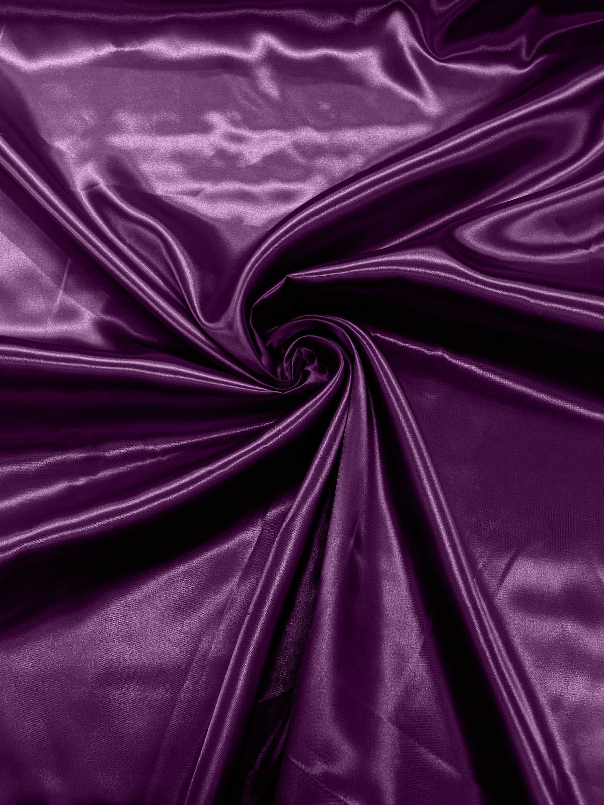 Charmeuse Satin Polyester Fabric - Solid Glossy Finish, 58" Width (1 Yard)