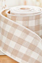 4" x 5 Yard Cotton Checks Taffeta Ribbon