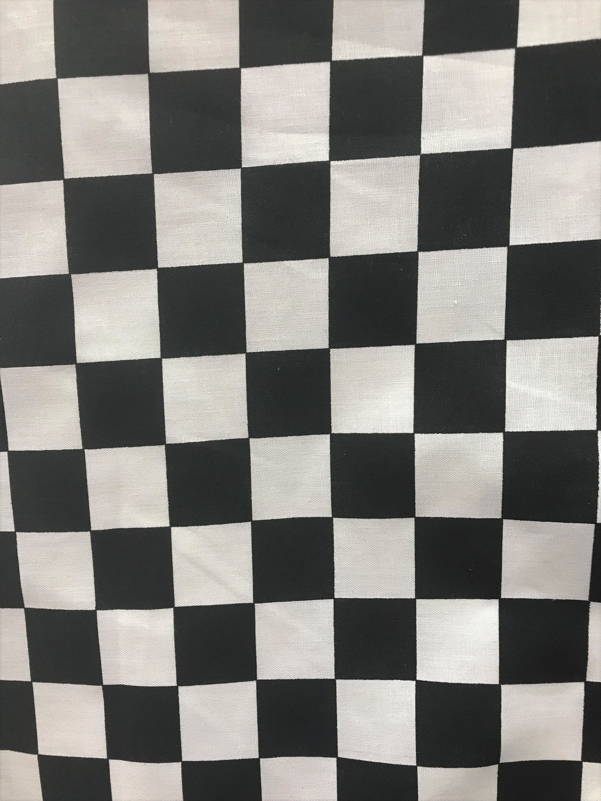 Checkered Board Black/White Poly Cotton Fabric - Black/White Checkered Board, 59/60" Width (1 Yard)