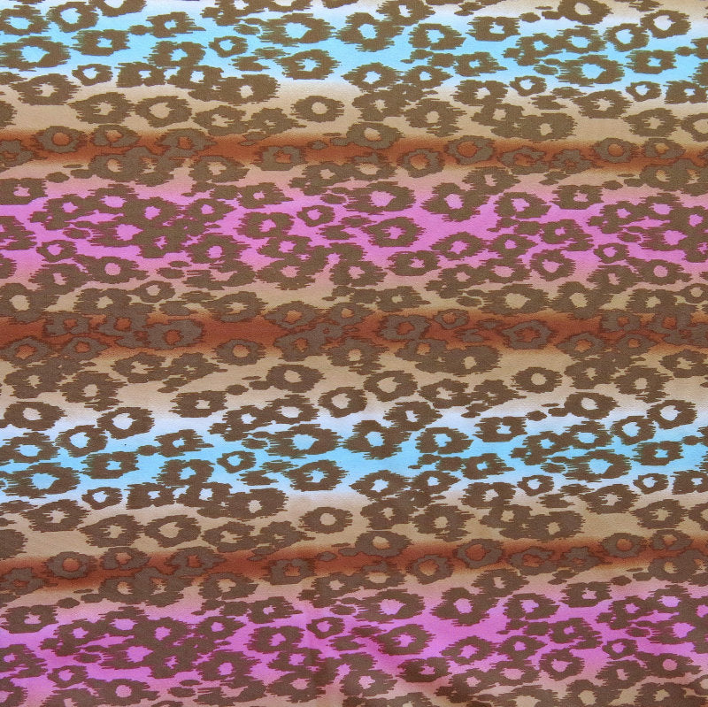 Swim Knit Nylon Spandex Cheetah Stripes 34" Remnant