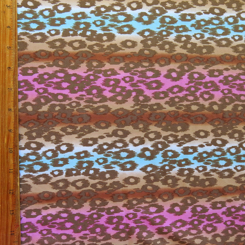 Swim Knit Nylon Spandex Cheetah Stripes 34" Remnant